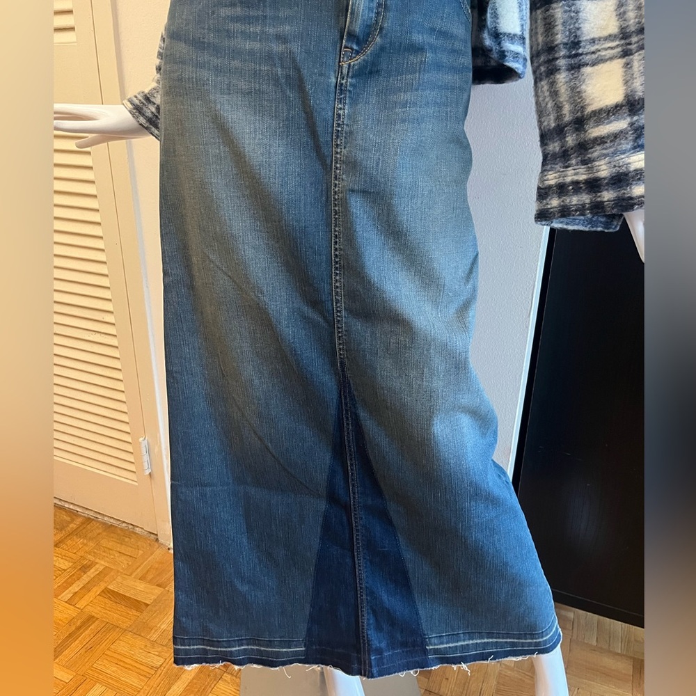 Denim Esprit Maxi Skirt in Medium Blue